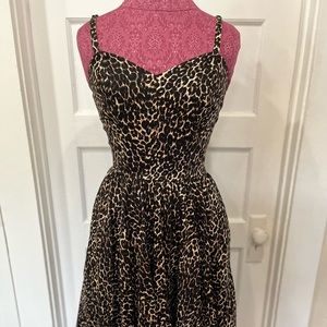 Pinup Couture Leopard Swing Dress with pockets. Size S